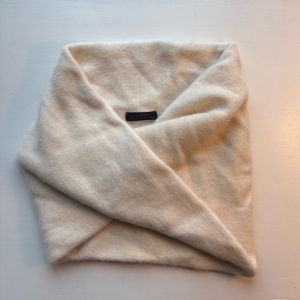 J. Crew Collection 100% Cashmere Cream Infinity Scarf